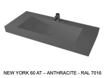 Plan vasque Design, fabrication sur mesure, Largeur 70 à 200 cm x Profondeur 40 à 60 cm, résine minérale ACRYSTONE® SOLID-SURFACE Finition lisse blanc mate, Livraison Offerte et Rapide.